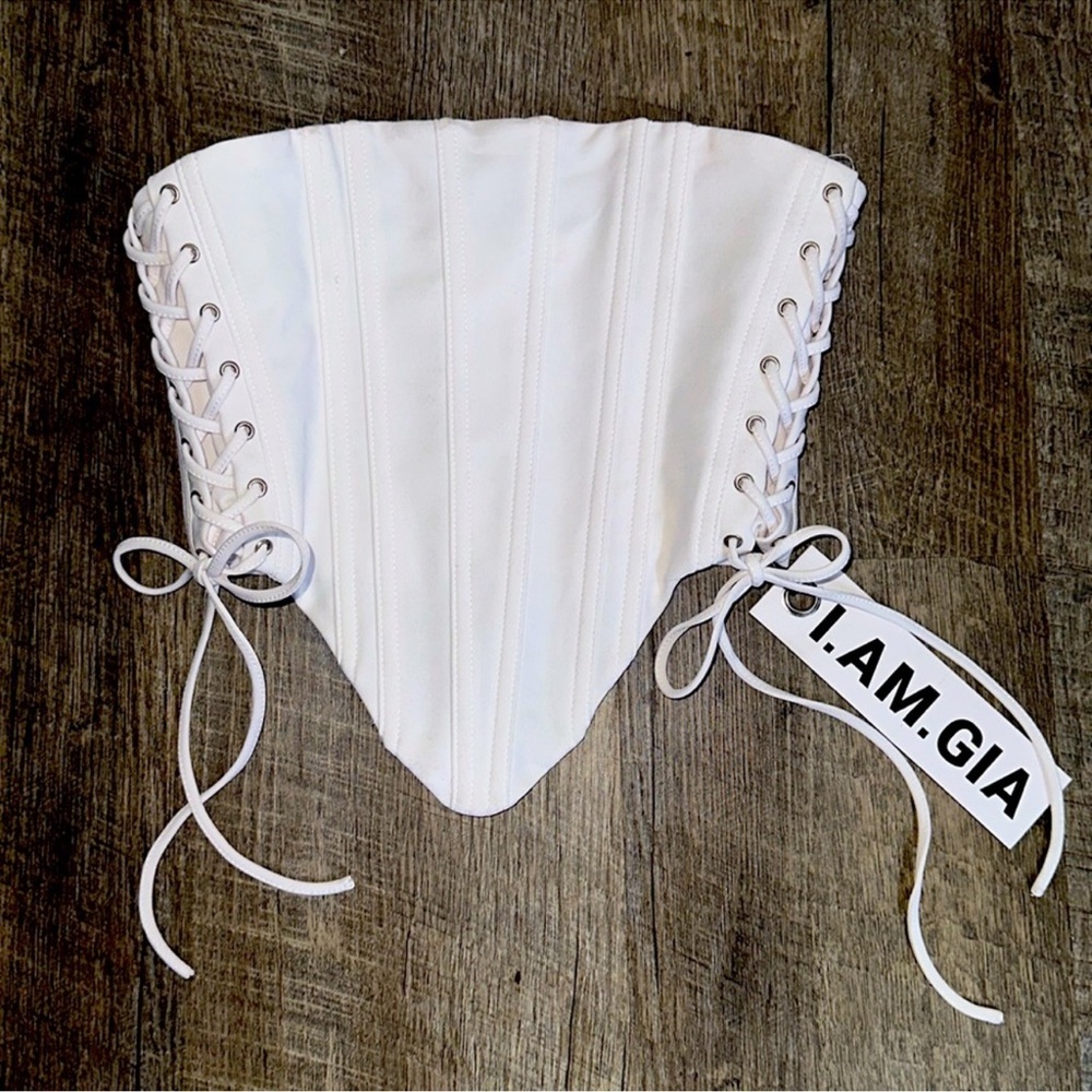 I.AM.GIA White Corset Top